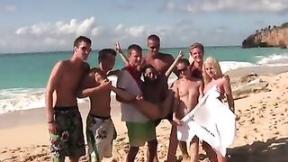 Plaża nudystów i przyjaciele lubiący fisting 